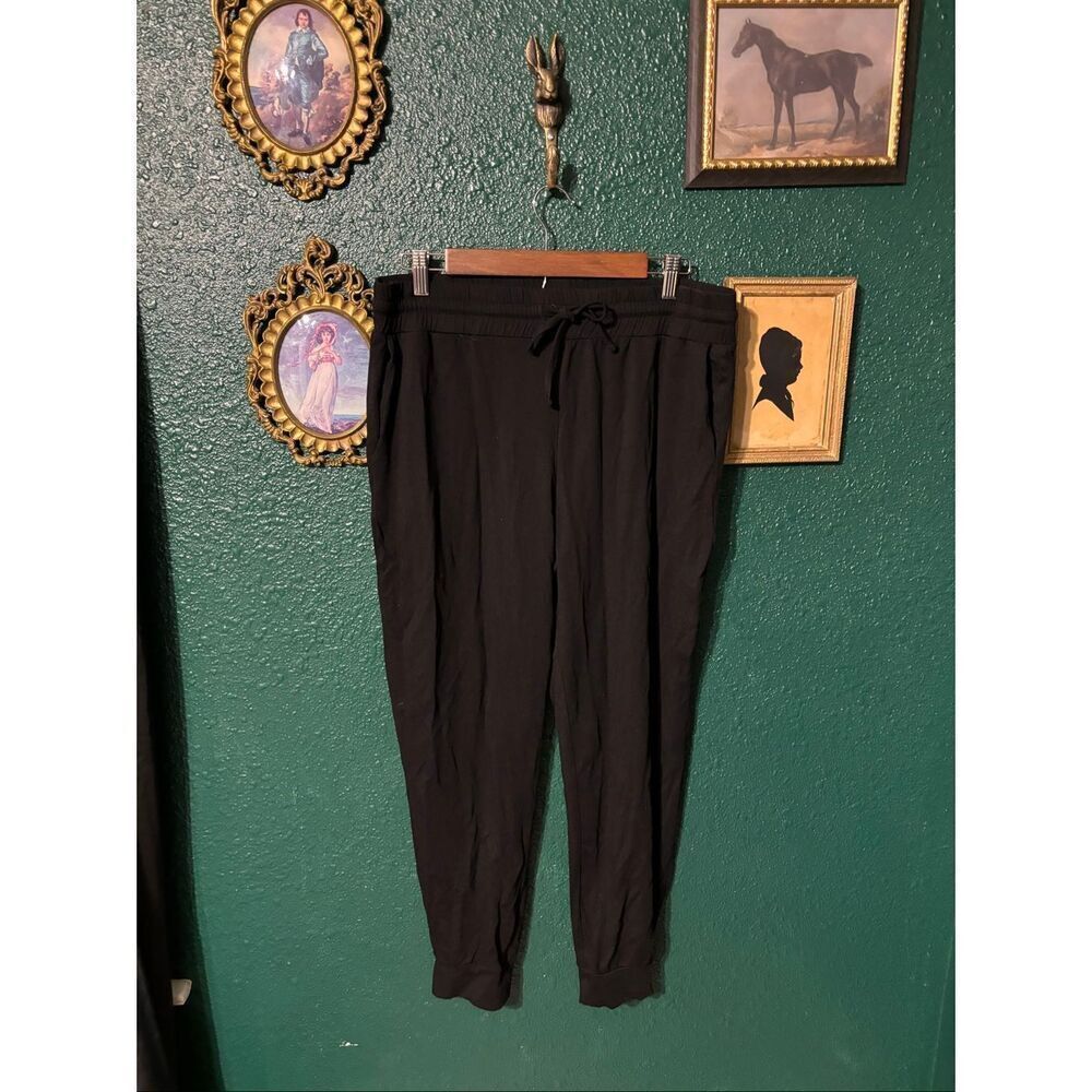 Boden Black Cotton and Modal Jogger Sweatpants Sz 12
